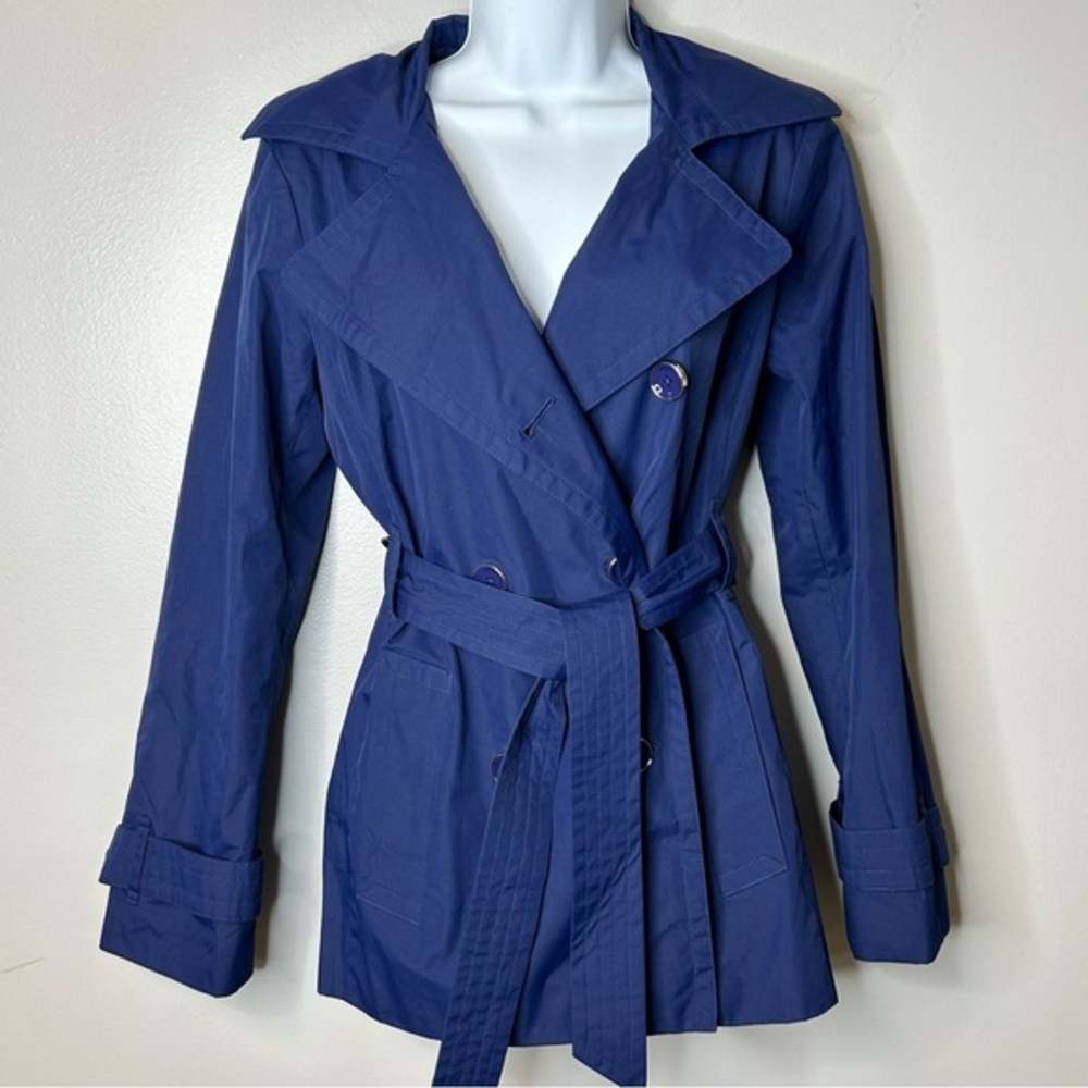 London Fog Blue Belted Jacket Size S